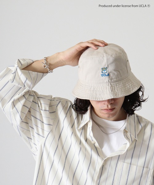 UCLA(ユーシーエルエー)の「UCLA Bear 刺繍 バケットハット(ハット・メンズ・ベージュ/ブラック/アイボリー・FREE)」の9枚目の写真