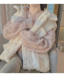 SALTMINT | ピンクベージュマーブルニット(ニット/セーター)