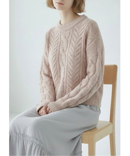 ベビーピンクベージュマーブルニット（ニット/セーター）｜SALTMINT