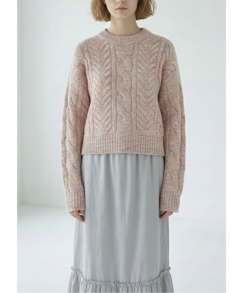ベビーピンクベージュマーブルニット（ニット/セーター）｜SALTMINT