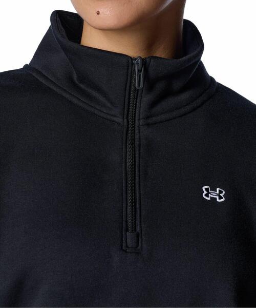 UNDER ARMOUR(アンダーアーマー)の「UAエッセンシャル フリース 1/2ジップ トップス(トレーニング/レディース)(スウェット・レディース・ブラック・XL/L/M/S)」の4枚目の写真