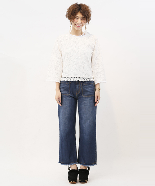 mystic（ミスティック）の「【mystic】レースプルオーバー（シャツ/ブラウス・レディース・オフホワイト/ブラック/キャメル・ﾌﾘ-）」の11枚目の写真