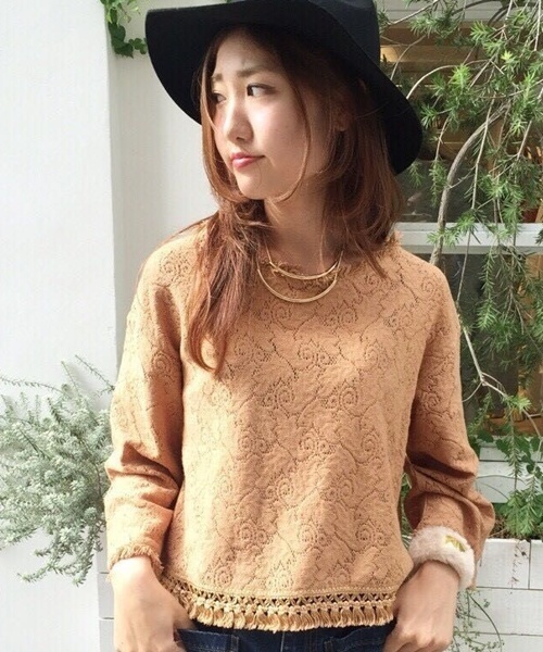 mystic（ミスティック）の「【mystic】レースプルオーバー（シャツ/ブラウス・レディース・オフホワイト/ブラック/キャメル・ﾌﾘ-）」の14枚目の写真