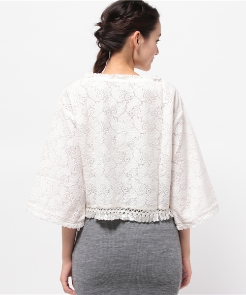 mystic（ミスティック）の「【mystic】レースプルオーバー（シャツ/ブラウス・レディース・オフホワイト/ブラック/キャメル・ﾌﾘ-）」の6枚目の写真