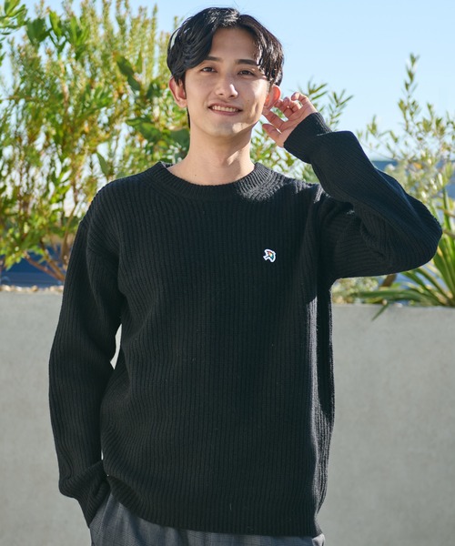 Arnold Palmer（アーノルドパーマー）の「シェア 畔編み ウール ニットセーター（ニット/セーター・レディース・ブラック/ライトベージュ/グレー・S/XS/M/L/LL）」の13枚目の写真