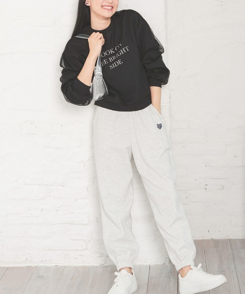 Honeys（ハニーズ）の「【ハニぽか】暖パンあったかスウェットパンツ（スウェットパンツ・レディース・杢グレー/オートミール/スミクロ・SS/S/M/L/LL）」の7枚目の写真