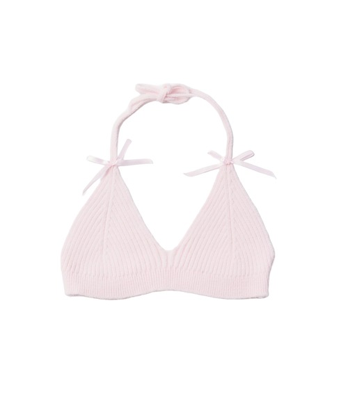 ALLuRing ChaRm(アリュリングチャーム)の「Shoulder Ribbon Mini Knit Dress / ショルダーリボンニットミニワンピース(ワンピース・レディース・グレー/ピンク・FREE)」の18枚目の写真