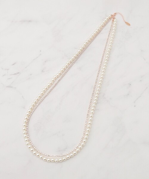 SHOO・LA・RUE（シューラルー）の「【セレモニー】2連ダイヤレーンロングネックレス（ネックレス・レディース・ピンクゴールド/ゴールド/シルバー・00）」の2枚目の写真