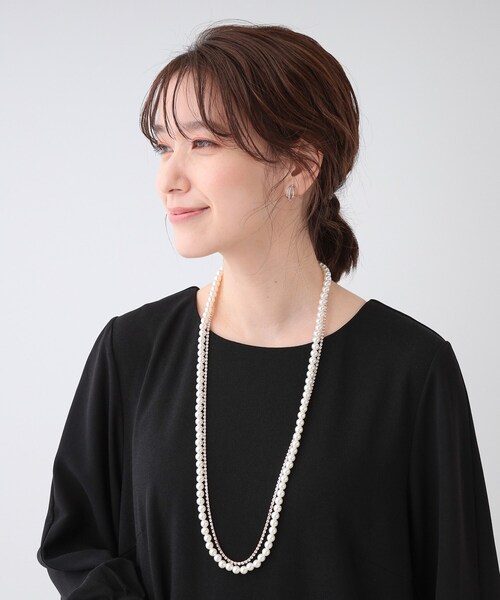 SHOO・LA・RUE（シューラルー）の「【セレモニー】2連ダイヤレーンロングネックレス（ネックレス・レディース・ピンクゴールド/ゴールド/シルバー・00）」の4枚目の写真