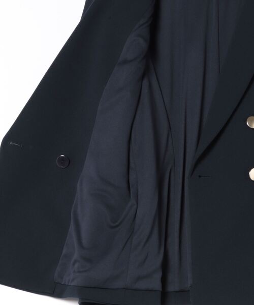 M.deux(エムドゥ)の「◇ハイストレッチダブルジャケット◇(テーラードジャケット・レディース・ベージュ/ネイビー・MEDIUM)」の4枚目の写真