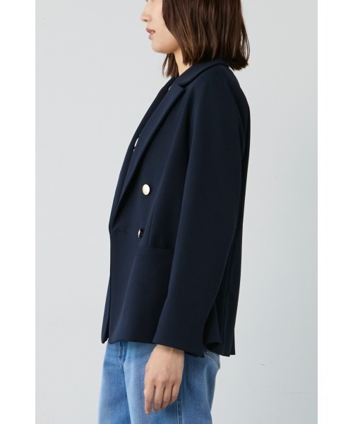 M.deux(エムドゥ)の「◇ハイストレッチダブルジャケット◇(テーラードジャケット・レディース・ベージュ/ネイビー・MEDIUM)」の8枚目の写真