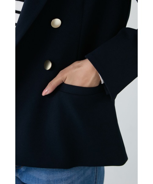 M.deux(エムドゥ)の「◇ハイストレッチダブルジャケット◇(テーラードジャケット・レディース・ベージュ/ネイビー・MEDIUM)」の12枚目の写真