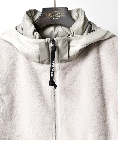 Buffalo Bobs(バッファローボブズ)の「TRANSFORM-FUR(トランスフォーム ファー) 3WAY フェイクファー エコダウン ブルゾン(ダウンジャケット/コート・メンズ・ブラック/ベージュ・1-2/2-3/3-4)」の17枚目の写真