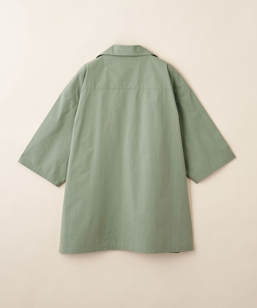 UNITED ARROWS ユナイテッドアローズ　緑　ブラウス マルチサイズ】タイプライター ワイドフォルム スキッパーシャツ