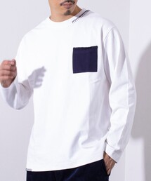 【GLOSTER/グロスター】ニットポケット ハンドステッチ ポケット長袖Tシャツ