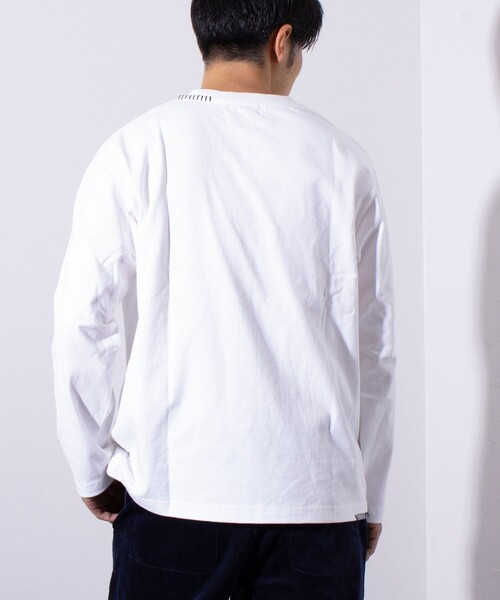 GLOSTER(グロスター)の「【GLOSTER/グロスター】ニットポケット ハンドステッチ ポケット長袖Tシャツ(Tシャツ/カットソー・メンズ・グレー/ホワイト/ネイビー・S/L/M)」の7枚目の写真