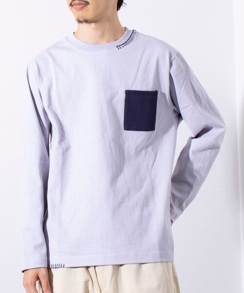 GLOSTER(グロスター)の「【GLOSTER/グロスター】ニットポケット ハンドステッチ ポケット長袖Tシャツ(Tシャツ/カットソー・メンズ・グレー/ホワイト/ネイビー・S/L/M)」の16枚目の写真