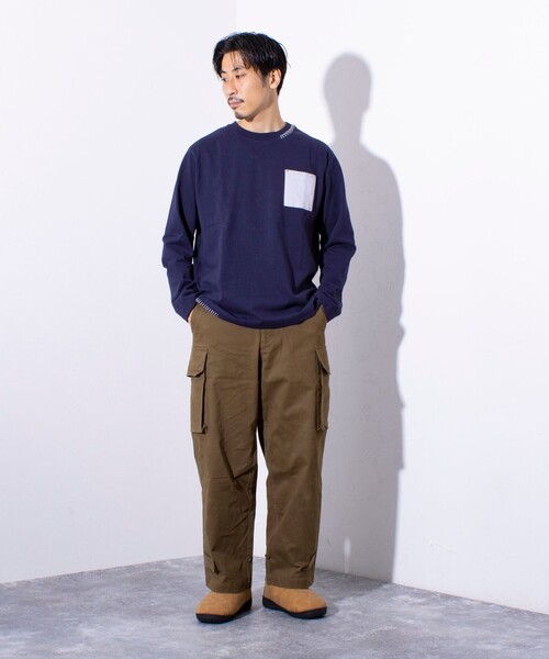 GLOSTER(グロスター)の「【GLOSTER/グロスター】ニットポケット ハンドステッチ ポケット長袖Tシャツ(Tシャツ/カットソー・メンズ・グレー/ホワイト/ネイビー・S/L/M)」の22枚目の写真