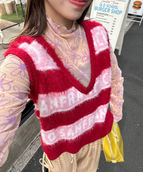 【セール】【HELLO.SANFRANCISCO/ハローサンフランシスコ】ロゴジャガードニットベスト（ベスト）｜HELLO.SANFRANCISCO（ハローサンフランシスコ）