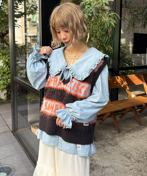 【セール】【HELLO.SANFRANCISCO/ハローサンフランシスコ】ロゴジャガードニットベスト（ベスト）｜HELLO.SANFRANCISCO（ハローサンフランシスコ）