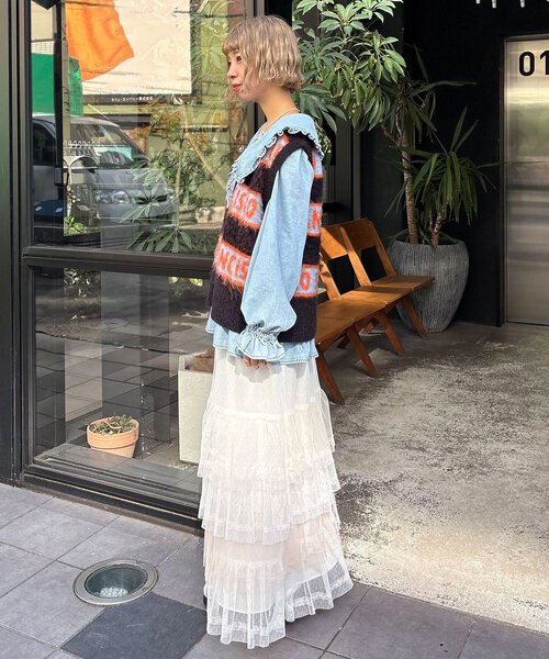 【セール】【HELLO.SANFRANCISCO/ハローサンフランシスコ】ロゴジャガードニットベスト（ベスト）｜HELLO.SANFRANCISCO（ハローサンフランシスコ）