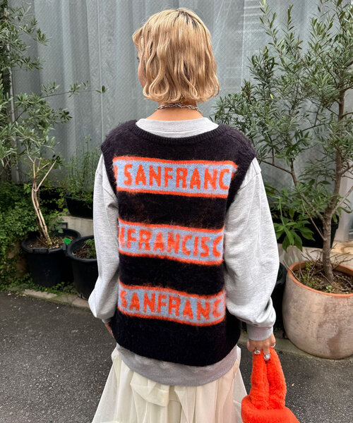 【セール】【HELLO.SANFRANCISCO/ハローサンフランシスコ】ロゴジャガードニットベスト（ベスト）｜HELLO.SANFRANCISCO（ハローサンフランシスコ）