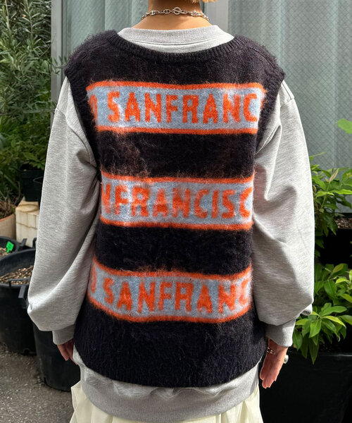 【セール】【HELLO.SANFRANCISCO/ハローサンフランシスコ】ロゴジャガードニットベスト（ベスト）｜HELLO.SANFRANCISCO（ハローサンフランシスコ）