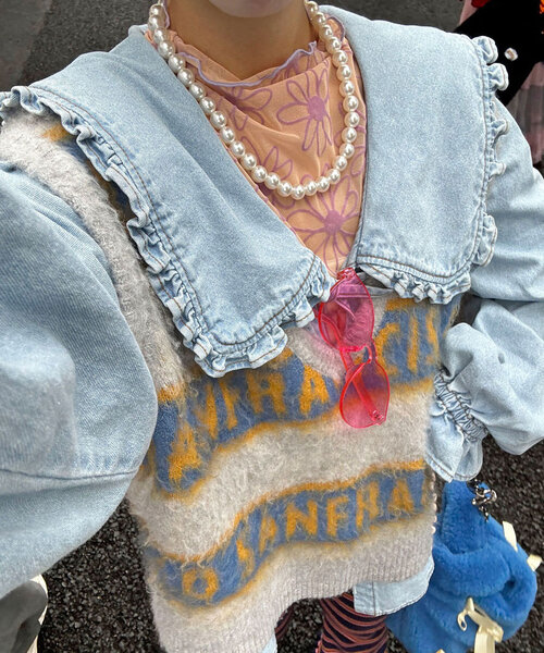 【セール】【HELLO.SANFRANCISCO/ハローサンフランシスコ】ロゴジャガードニットベスト（ベスト）｜HELLO.SANFRANCISCO（ハローサンフランシスコ）