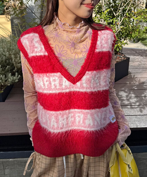 【セール】【HELLO.SANFRANCISCO/ハローサンフランシスコ】ロゴジャガードニットベスト（ベスト）｜HELLO.SANFRANCISCO（ハローサンフランシスコ）