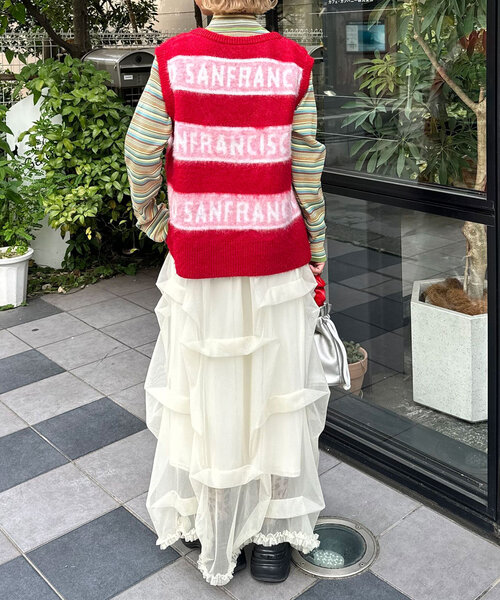 【セール】【HELLO.SANFRANCISCO/ハローサンフランシスコ】ロゴジャガードニットベスト（ベスト）｜HELLO.SANFRANCISCO（ハローサンフランシスコ）