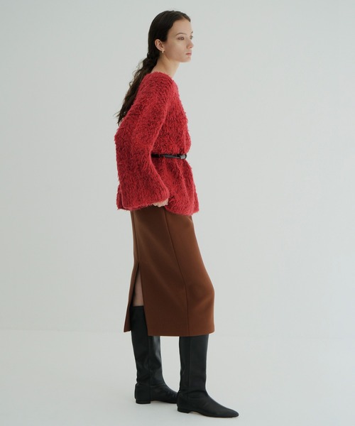 CLANE(クラネ)の「BEAR SHAGGY HAND KNIT TOPS(ニット/セーター・レディース・ネイビー/アイボリー/レッド・2/1)」の19枚目の写真