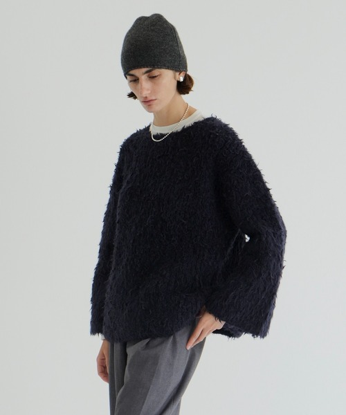 タグ付 clane BEAR SHAGGY HAND KNIT TOPS CLANE - ベアシャギー ハンドニットトップス - BEAR SHAGGY HAND KNIT