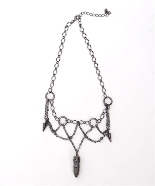 axes femme POETIQUE（アクシーズファムポエティック）の「シルバー・ブレットネックレス（ネックレス・レディース・ブラック/シルバー・FREE）」の3枚目の写真