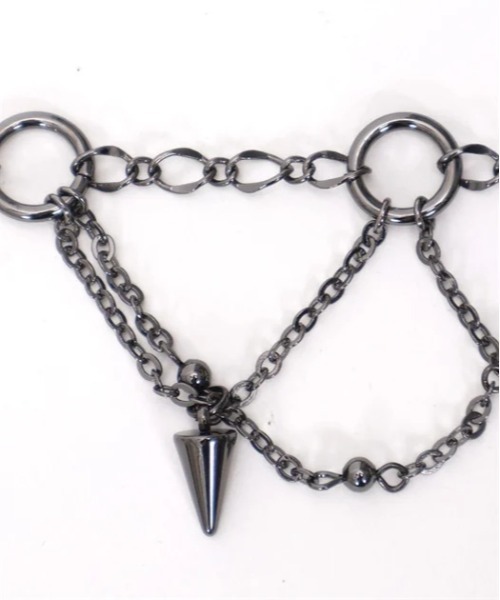 axes femme POETIQUE（アクシーズファムポエティック）の「シルバー・ブレットネックレス（ネックレス・レディース・ブラック/シルバー・FREE）」の5枚目の写真