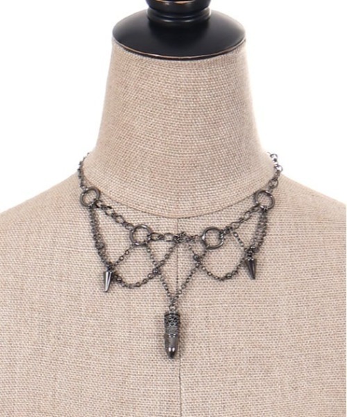 axes femme POETIQUE（アクシーズファムポエティック）の「シルバー・ブレットネックレス（ネックレス・レディース・ブラック/シルバー・FREE）」の7枚目の写真