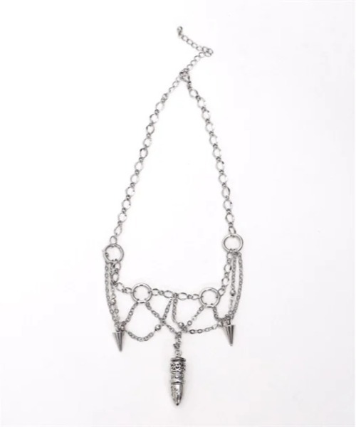 axes femme POETIQUE（アクシーズファムポエティック）の「シルバー・ブレットネックレス（ネックレス・レディース・ブラック/シルバー・FREE）」の8枚目の写真