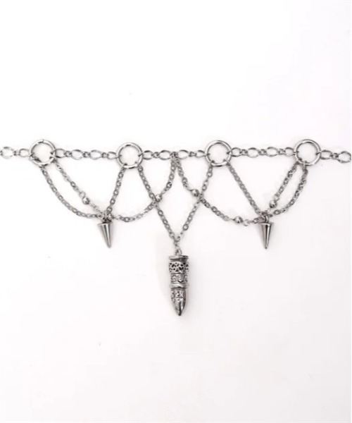 axes femme POETIQUE（アクシーズファムポエティック）の「シルバー・ブレットネックレス（ネックレス・レディース・ブラック/シルバー・FREE）」の9枚目の写真