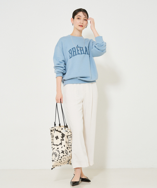 qualite scape(カリテ スケープ)の「ロゴスウェットプルオーバー(スウェット・レディース・ダークネイビー/アイボリー/サックスブルー・フリー)」の5枚目の写真