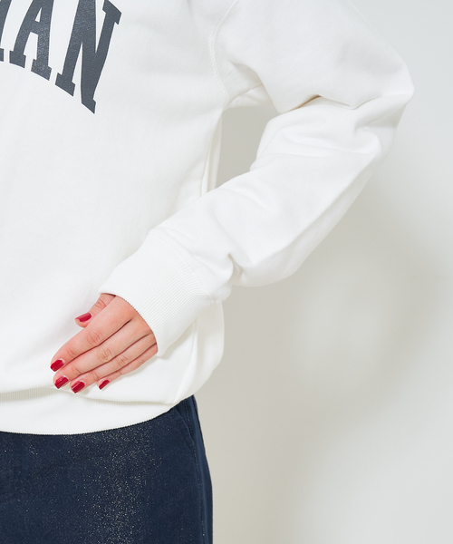 qualite scape(カリテ スケープ)の「ロゴスウェットプルオーバー(スウェット・レディース・ダークネイビー/アイボリー/サックスブルー・フリー)」の11枚目の写真