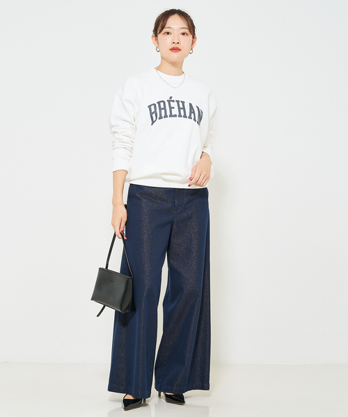 qualite scape(カリテ スケープ)の「ロゴスウェットプルオーバー(スウェット・レディース・ダークネイビー/アイボリー/サックスブルー・フリー)」の13枚目の写真