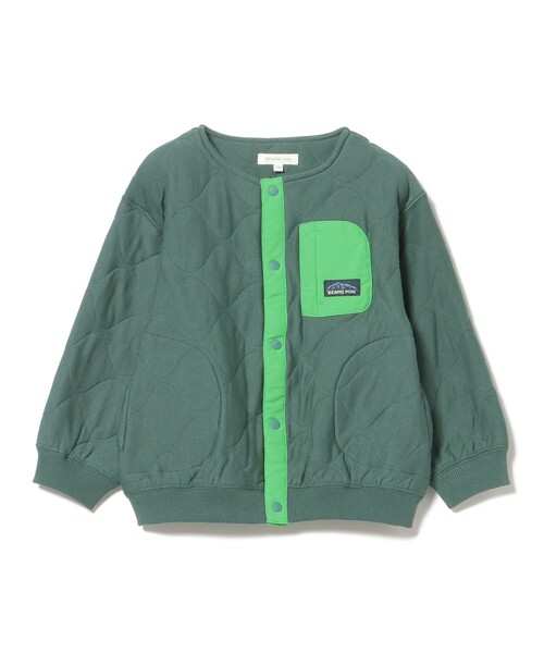BEAMS mini（ビームスミニ）の「接結 キルト ジャケット 2024（90～150cm）（カーディガン/ボレロ・キッズ・ライトグレー/グリーン系その他4・90/100/120/130/140/150/110）」の2枚目の写真