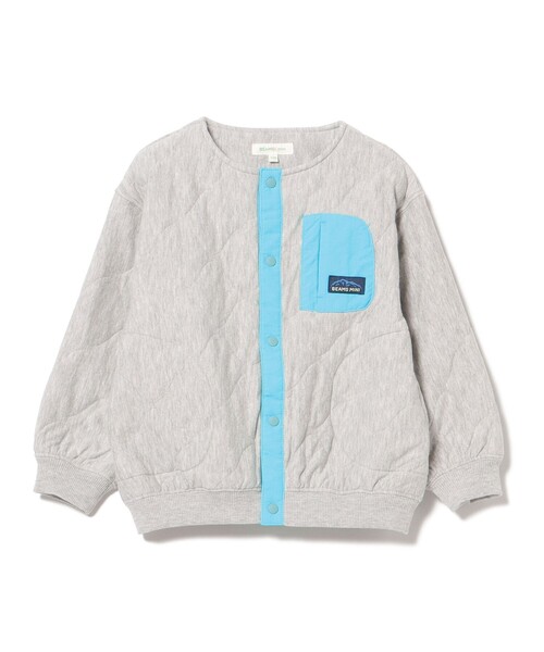 BEAMS mini（ビームスミニ）の「接結 キルト ジャケット 2024（90～150cm）（カーディガン/ボレロ・キッズ・ライトグレー/グリーン系その他4・90/100/120/130/140/150/110）」の3枚目の写真
