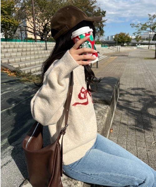 paravion（パラビオン）の「バックルショルダーバック/A4サイズ/ショルダー調節可能（ショルダーバッグ・レディース・ブラウン/ブラック・FREE）」の14枚目の写真