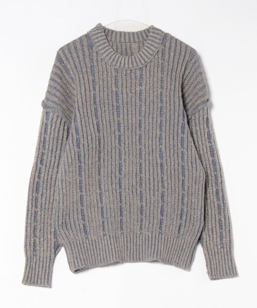 aimoha（アイモハ）の「レトロセーター（ニット/セーター・レディース・ブルー・MEDIUM/LARGE/X-LARGE/XX-LARGE/XXX-LARGE）」の3枚目の写真