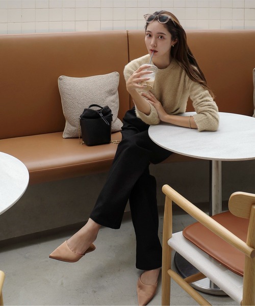 KOBE LETTUCE（コウベレタス）の「[ Reinaさんコラボ ] ラメフェザーニット（ニット/セーター・レディース・グレイッシュベージュ/ダークブラウン/ピンク/ベージュ・M）」の10枚目の写真