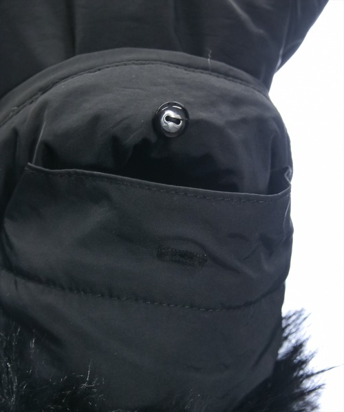 clear（クリア）の「ベルト付ファー中綿ダウン[大人可愛い 体型カバー もこもこ ファー] ≪2024AW新作≫（その他アウター・レディース・アイボリー/ブラック・F）」の14枚目の写真