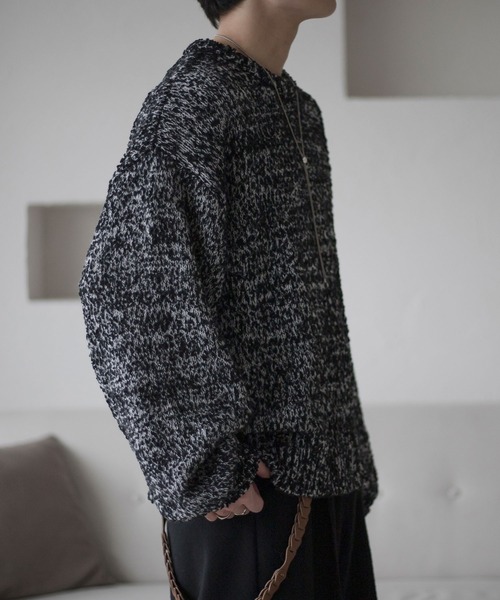 epnok（エプノック）の「ミックスヤーンルーズニット（ニット/セーター・メンズ・ボルドー/グレー/ブラック・SMALL/MEDIUM/LARGE）」の12枚目の写真