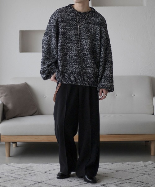 epnok（エプノック）の「ミックスヤーンルーズニット（ニット/セーター・メンズ・ボルドー/グレー/ブラック・SMALL/MEDIUM/LARGE）」の18枚目の写真