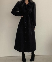 コーデュロイAラインロングシャツワンピース