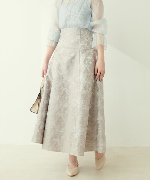 natural couture(ナチュラルクチュール)の「osonoフラワージャガードスカート(スカート・レディース・ピンク/ベージュ/ブラック・MEDIUM/LARGE)」の21枚目の写真